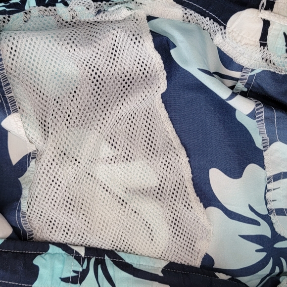 ๐ฉณ George Surfer Shorts Navy Blue & Teal boardShorts Hibiscus print - Picture 6 of 8